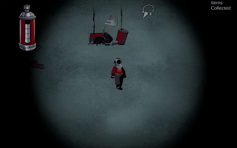 Collecting an item & gaining oxygen